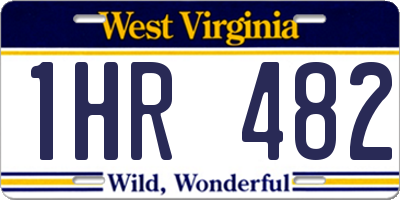 WV license plate 1HR482