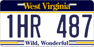WV license plate 1HR487