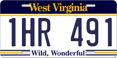 WV license plate 1HR491