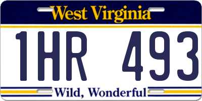 WV license plate 1HR493