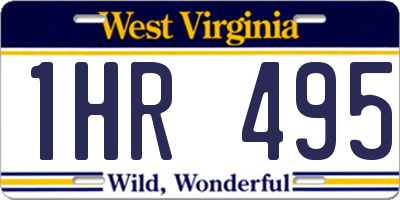 WV license plate 1HR495