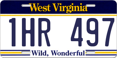 WV license plate 1HR497