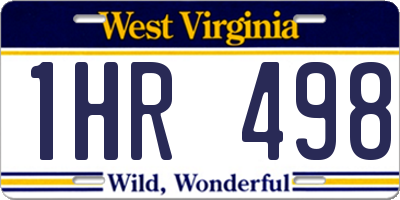 WV license plate 1HR498