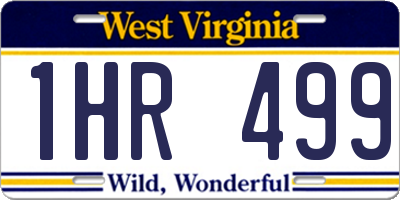 WV license plate 1HR499