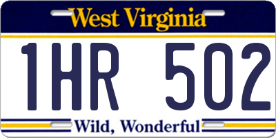WV license plate 1HR502