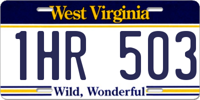 WV license plate 1HR503