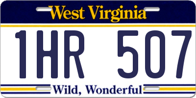 WV license plate 1HR507