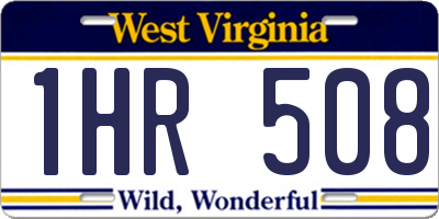 WV license plate 1HR508