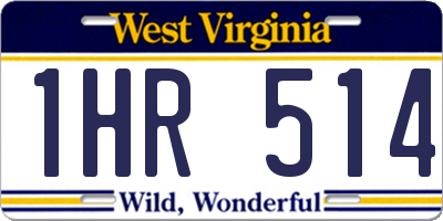 WV license plate 1HR514