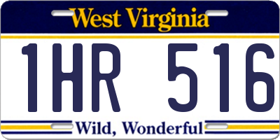 WV license plate 1HR516