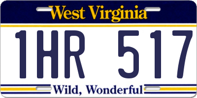 WV license plate 1HR517