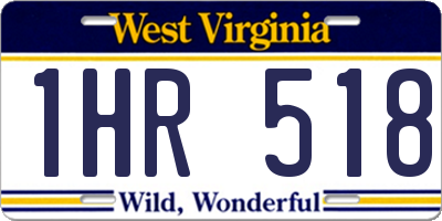 WV license plate 1HR518