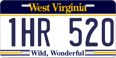 WV license plate 1HR520