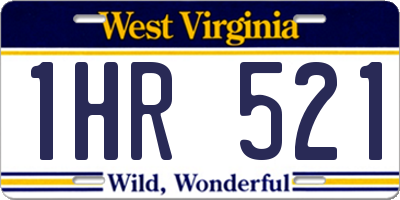 WV license plate 1HR521