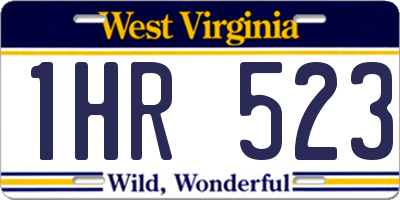WV license plate 1HR523