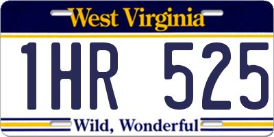 WV license plate 1HR525