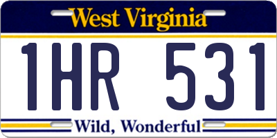 WV license plate 1HR531
