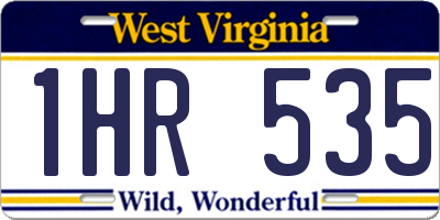 WV license plate 1HR535