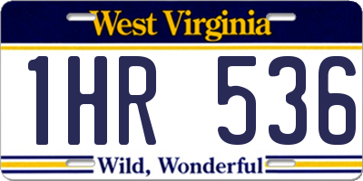 WV license plate 1HR536