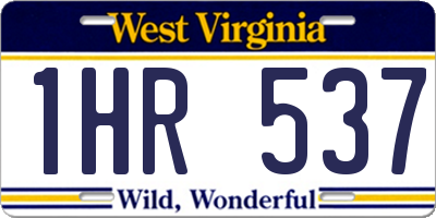 WV license plate 1HR537