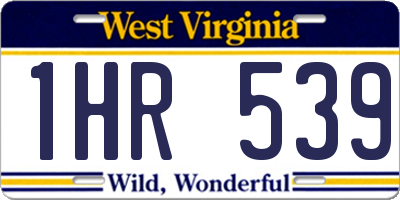 WV license plate 1HR539