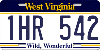 WV license plate 1HR542
