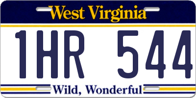 WV license plate 1HR544