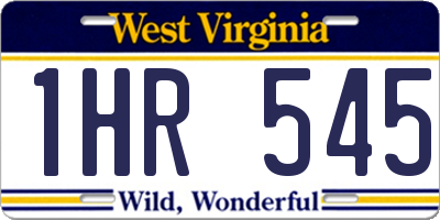 WV license plate 1HR545