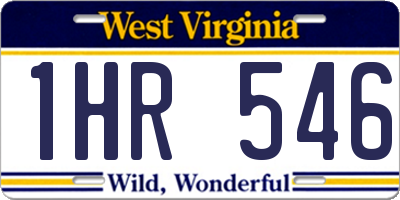WV license plate 1HR546