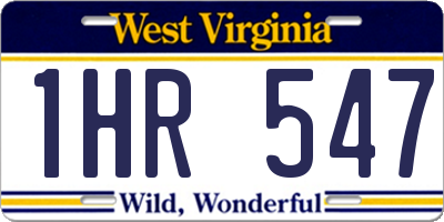WV license plate 1HR547