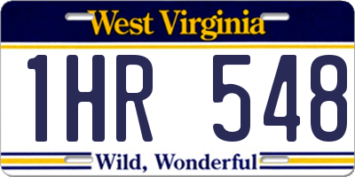 WV license plate 1HR548