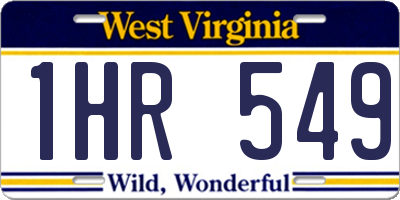 WV license plate 1HR549