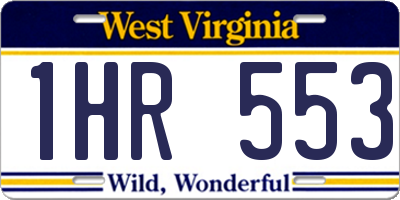 WV license plate 1HR553