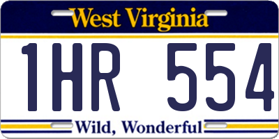 WV license plate 1HR554