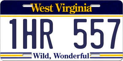 WV license plate 1HR557