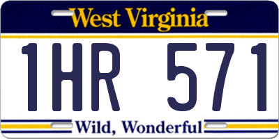 WV license plate 1HR571