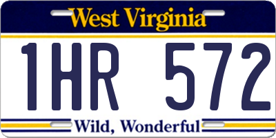 WV license plate 1HR572