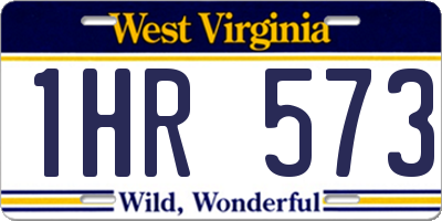 WV license plate 1HR573