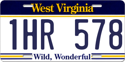 WV license plate 1HR578
