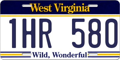 WV license plate 1HR580