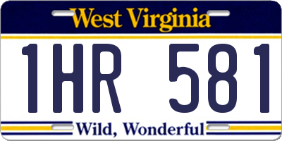 WV license plate 1HR581