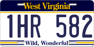 WV license plate 1HR582