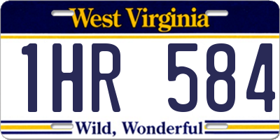 WV license plate 1HR584
