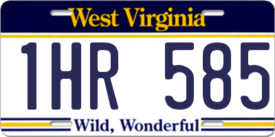 WV license plate 1HR585
