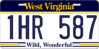 WV license plate 1HR587