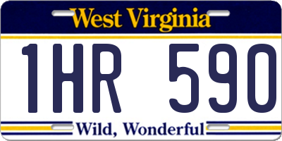 WV license plate 1HR590