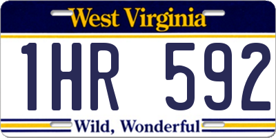 WV license plate 1HR592