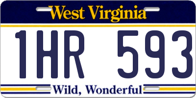 WV license plate 1HR593