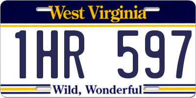 WV license plate 1HR597
