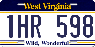 WV license plate 1HR598